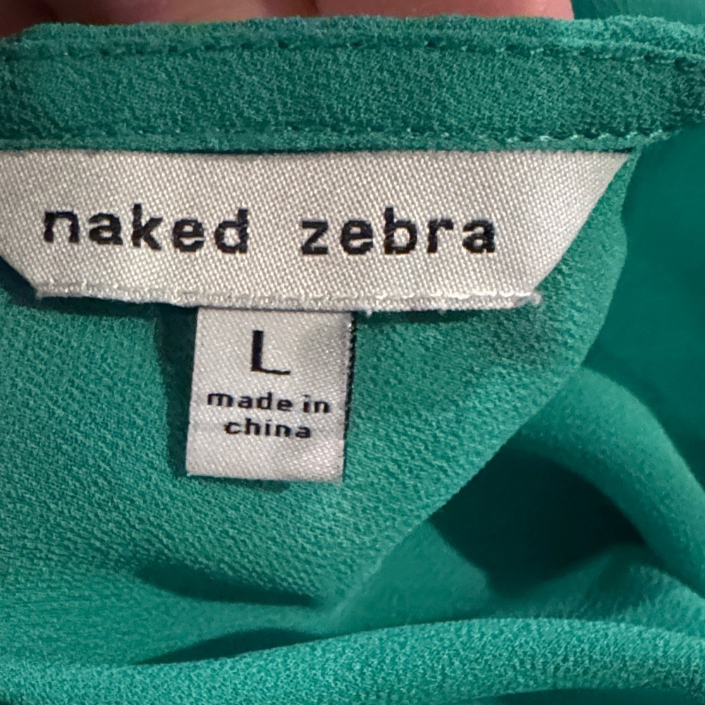 Naked Zebra Vibrant Green Blouse large - Picture 2 of 6
